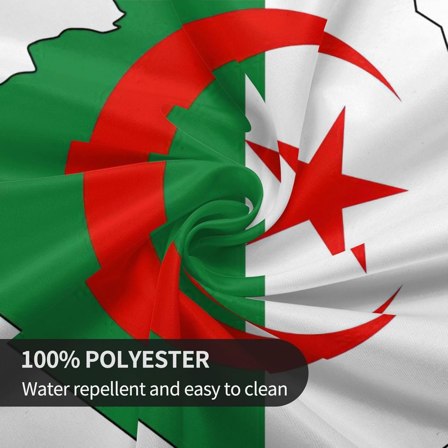 Algeria Flag Map Print Wrinkle Free Dining Table Cover for Birthday Party Farmhouse Tablecloths Up to 60 x 60 Inches