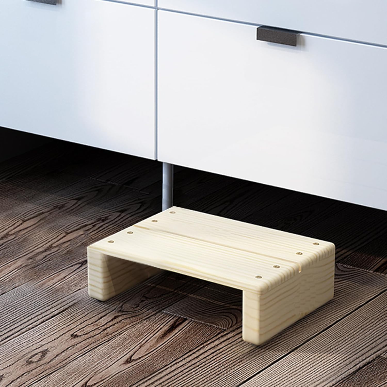 Under Desk Footrest, 12x8x4 Inch Wooden Office Foot Rest with Non-Slip Mat, Nursing Stool for Home and Office Wooden Foot Stool Footrest for Under Desk Rest