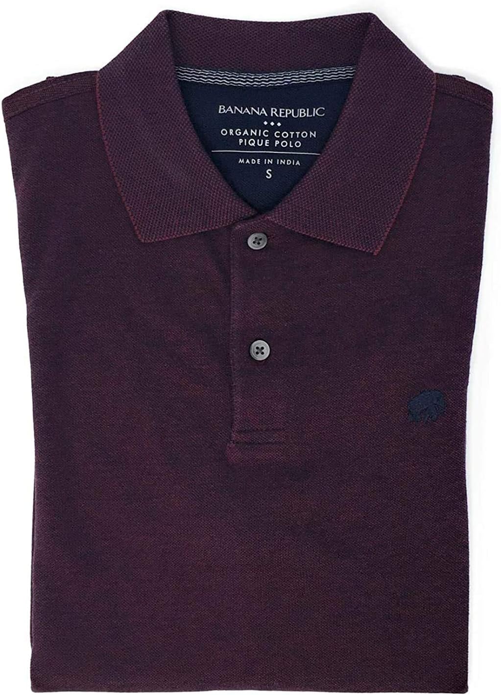 BANANA REPUBLIC Men's Polo Shirt Elephant Logo Solid (Medium, Space Red)