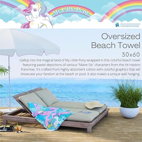 Miniatura 3 de Franco My Little Pony Retro - Toalla de baño de algodón súper suave 60 x 30 pulgadas producto oficial de My Little Pony coleccionables
