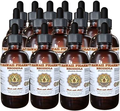 Hawaii Pharm Rhodiola Liquid Extract, Professional Grade, Small Batch Crafted Rhodiola Rhodiola Rosea Tincture, Herbal Supplement, 15x4 fl.oz