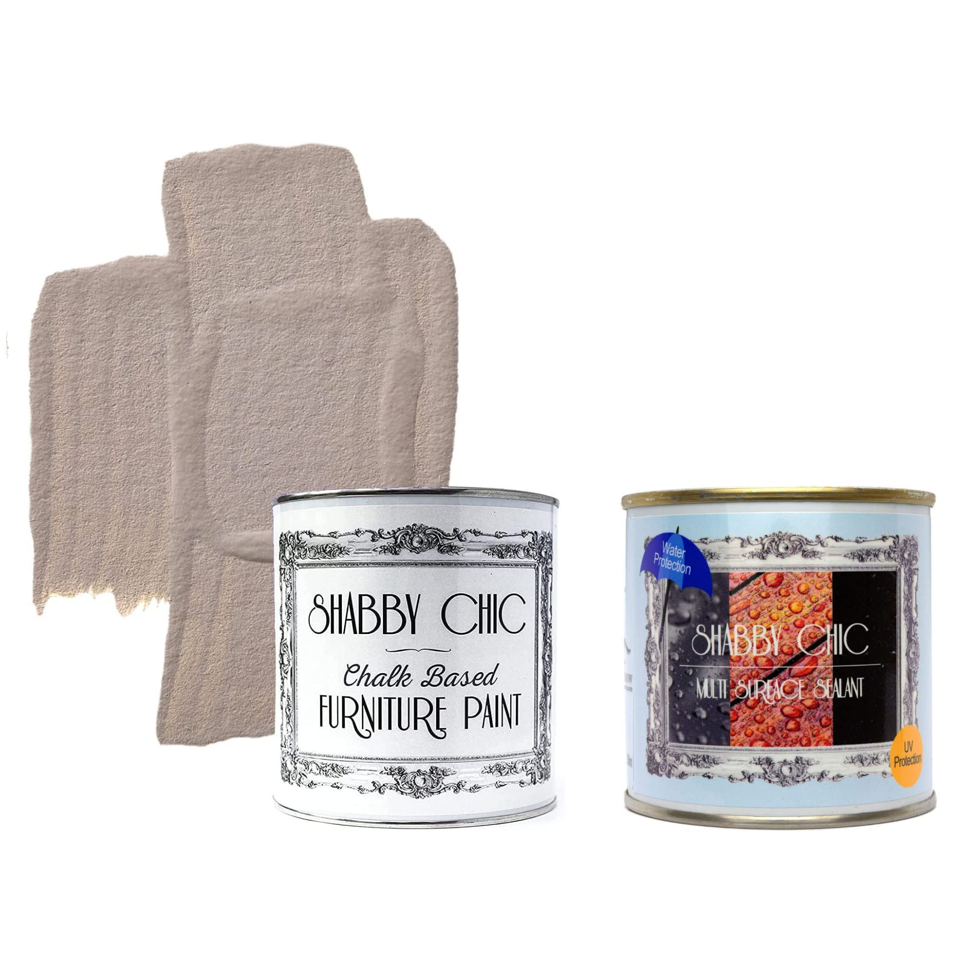 Shabby Chic Chalk Based Furniture Paint8.5oz Latte & 8.5oz Multi Surface Sealant Clear - Bundle - for Home Decor, DIY Projects, Wood Furniture