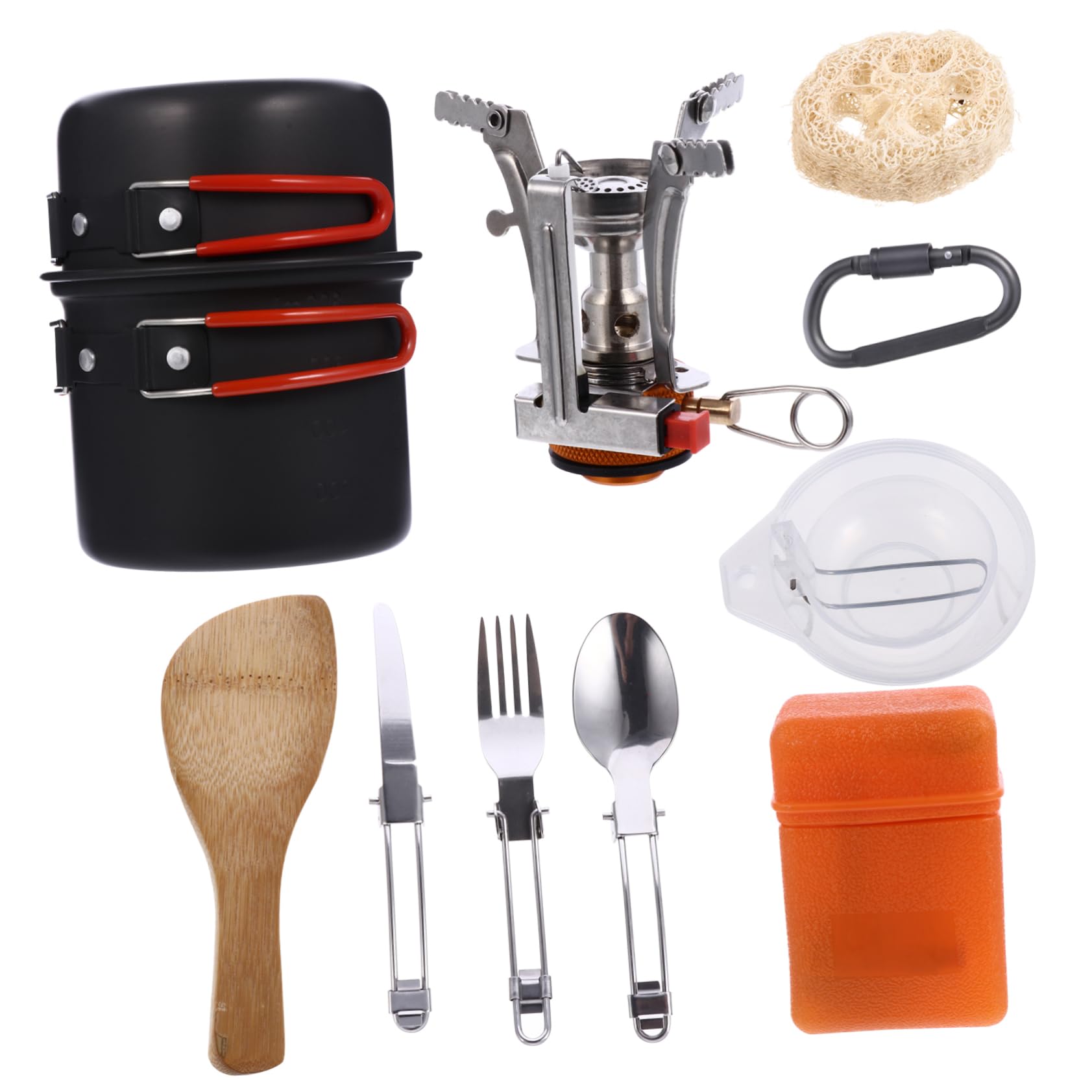 TOBBOMEY 1set Portable Camping Cooking Pot Lightweight Cookware for Outdoor Use for Hiking and Picnics High-Temperature Resistant Comfortable Handle for Persons