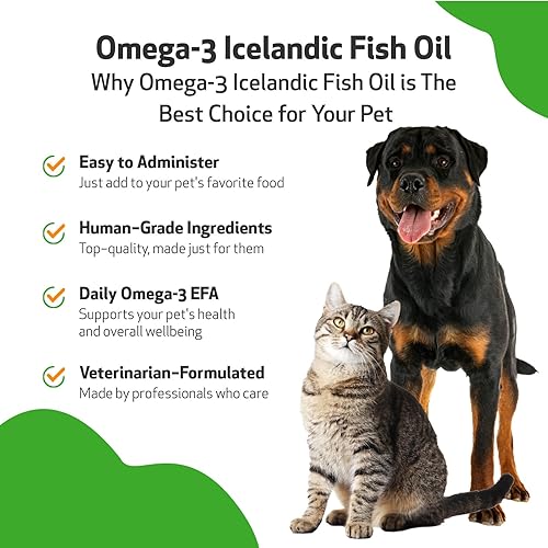 Miniatura 5 de Pet Wellbeing Aceite de pescado omega-3 Daily EFA para perros y gatos, piel saludable, abrigo, movilidad, articulaciones, salud cardíaca - EPA, DHA