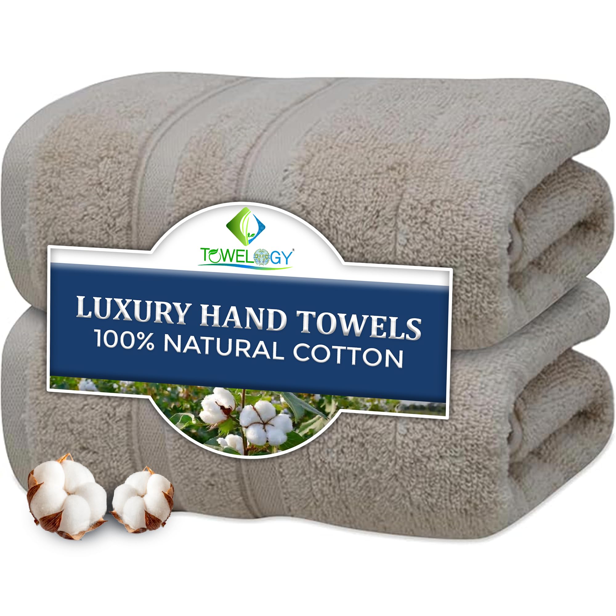 Towelogy Coffee Hand Towels - Super Soft 100% Cotton Highly Absorbent Hotel Spa Bathroom Towel Collection | 50X80cm | Set Of 2 (2, )