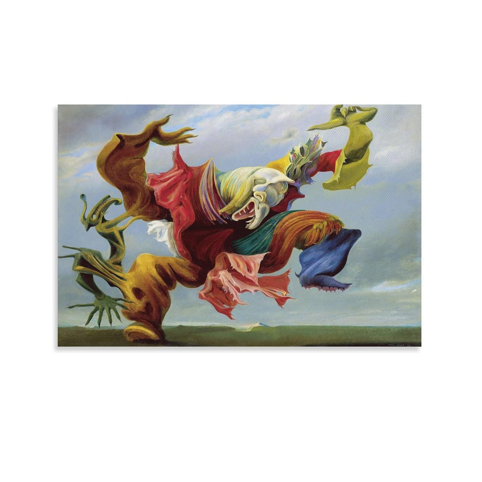 NENGKUAI Max Ernst The Fireside Angel Wall Art Poster Canvas Print Decorative Painting; Unframe; 08x12inch(20x30cm)