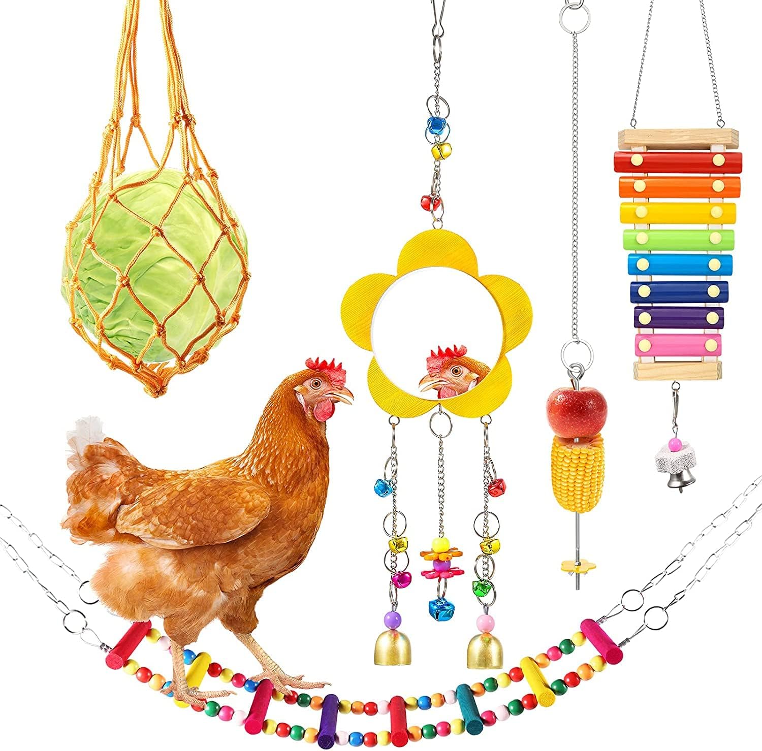 5 Packs Chicken Toys, Chicken Xylophone Toys, Chicken Mirror Toys for