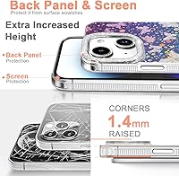 Vista 359 de I-MGAE-IN-AR - Funda diseñada para iPhone 12 y 12 Pro, diseño de mariposa plateada brillante, funda protectora de poliuretano termoplástico, suave