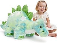 Vista 11 de Animales de peluche de dinosaurio, juguete de peluche para niñas y niños, una mamá dinosaurio con 3 dinosaurios bebés, triceratops, estegosaurio