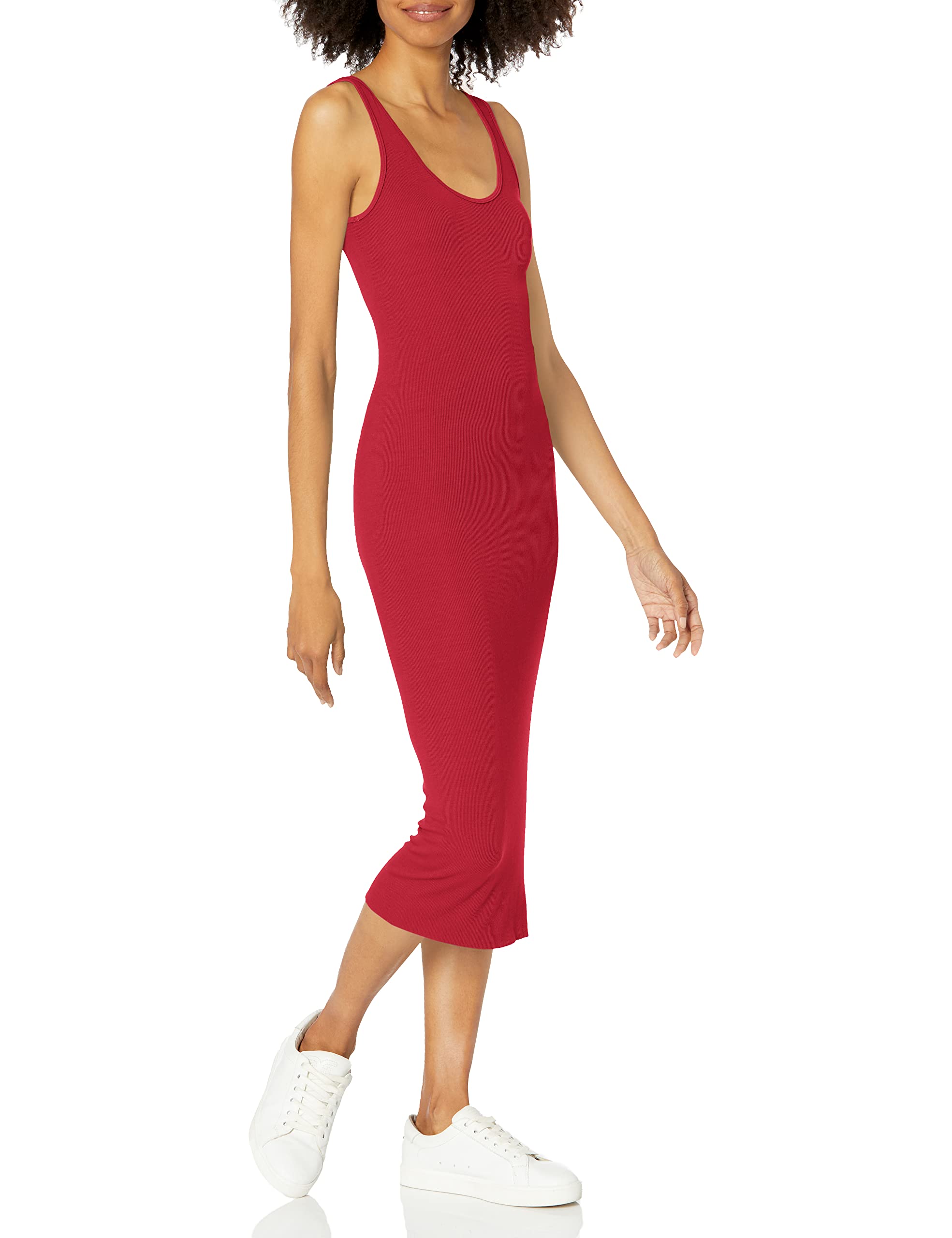 Enza Costa Women's Stretch Silk Rib Tank Midi Dress Casual Dress