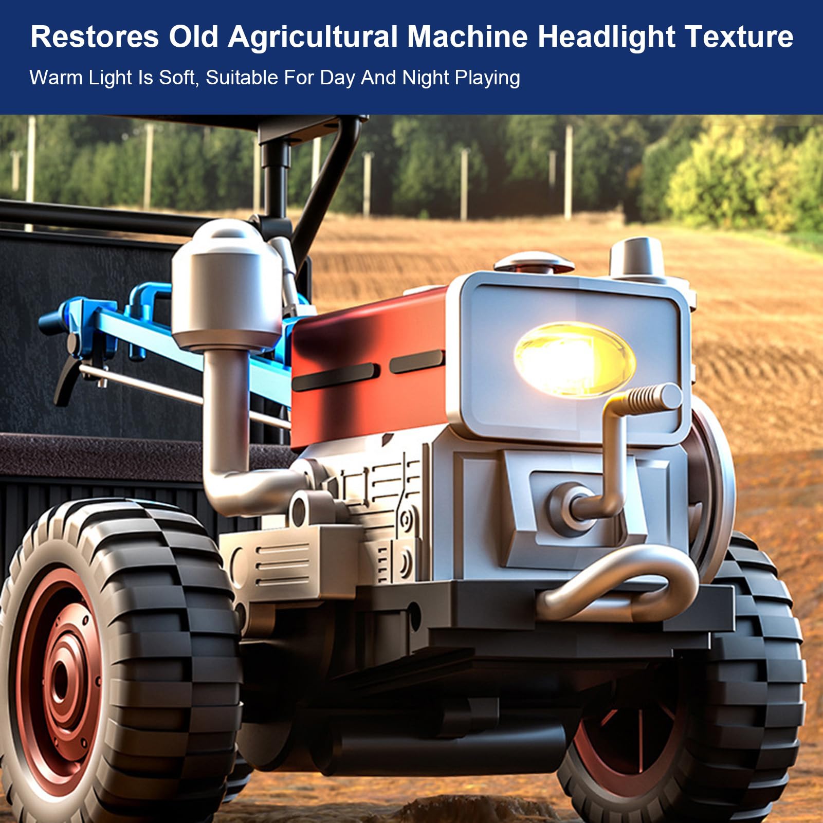 Ferngesteuertes Auto, 2,4GHz RC Traktor mit Allradantrieb, simuliertem Sound, Sprühnebeleffekt und langlebigem Doppelakku, RC Auto Geschenke (Blau)