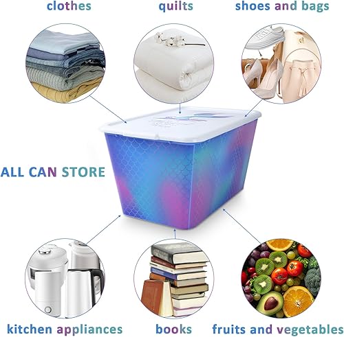 Miniatura 2 de Contenedores organizadores de almacenamiento con tapas, 4 unidades, cajas de contenedores resistentes de 58 cuartos de galón, contenedores de