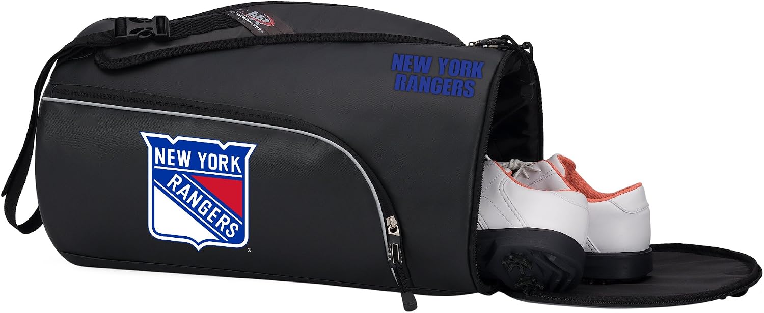 Officially Licensed NHL "Squadron" Duffel Bag, Black, 20" x 10.75" x 10.75"