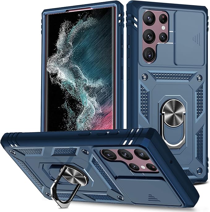 DAWEIXEAU Case for Galaxy S22 Ultra,Silicone HeavyDuty Tough Rugged