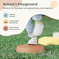 Vista 4 de Tiny Land Piedras para pisar para niños, 5 piezas Piedras antideslizantes para niños pequeños, Piedras sensoriales para promover el equilibrio