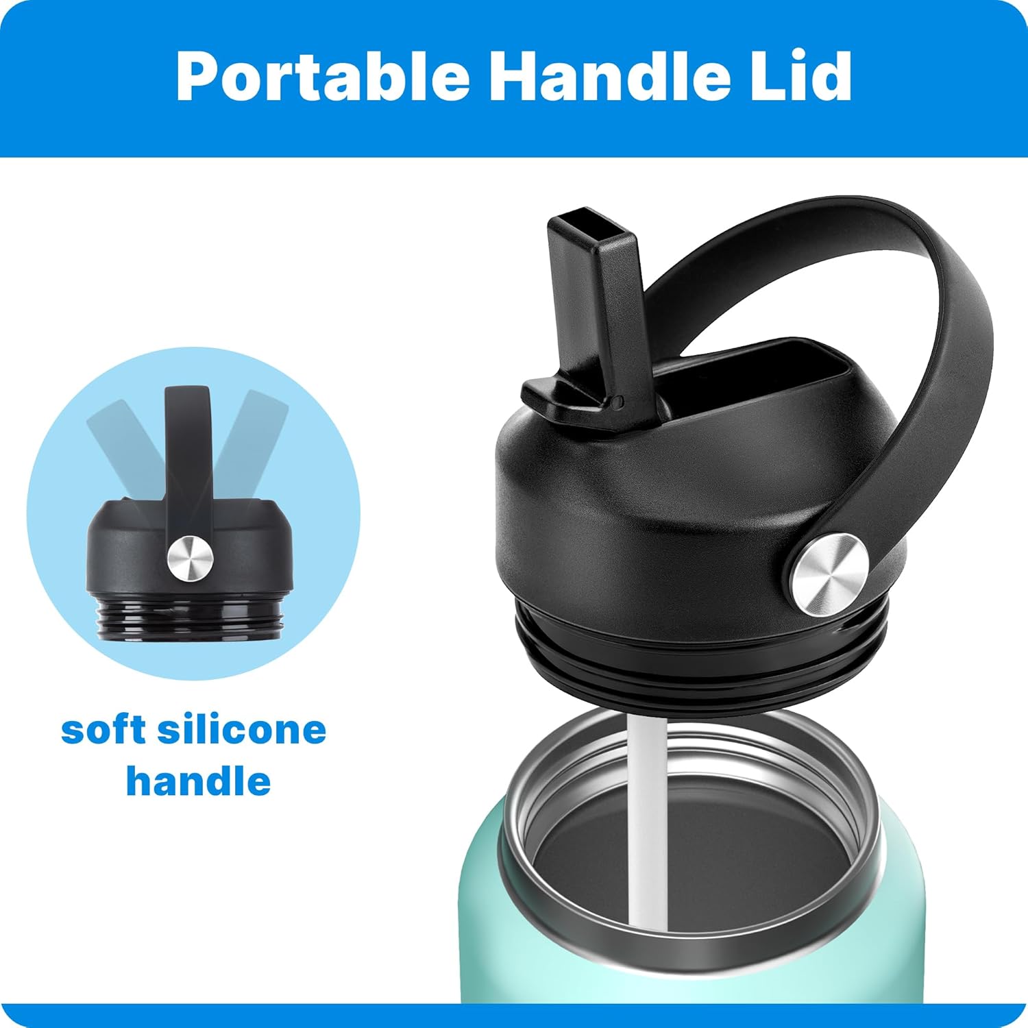 Straw Lid for Yeti Rambler Water Bottle 18 26 36 64 oz, Replacement Lids with Straw for YETI Rambler Bottle, BPA Free Straw Cap - Image 5