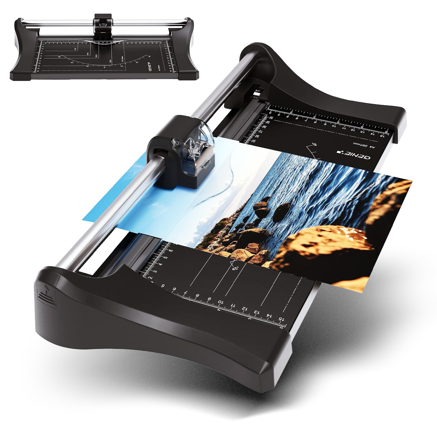 Genie Rotary Cutter RC 08 Plus | Paper Cutter A4 | Cutting Capacity (80 g/m²): 10 Sheets | Paper Cutting Machine | Paper Cutter | Paper Cutter | Paper Cutter