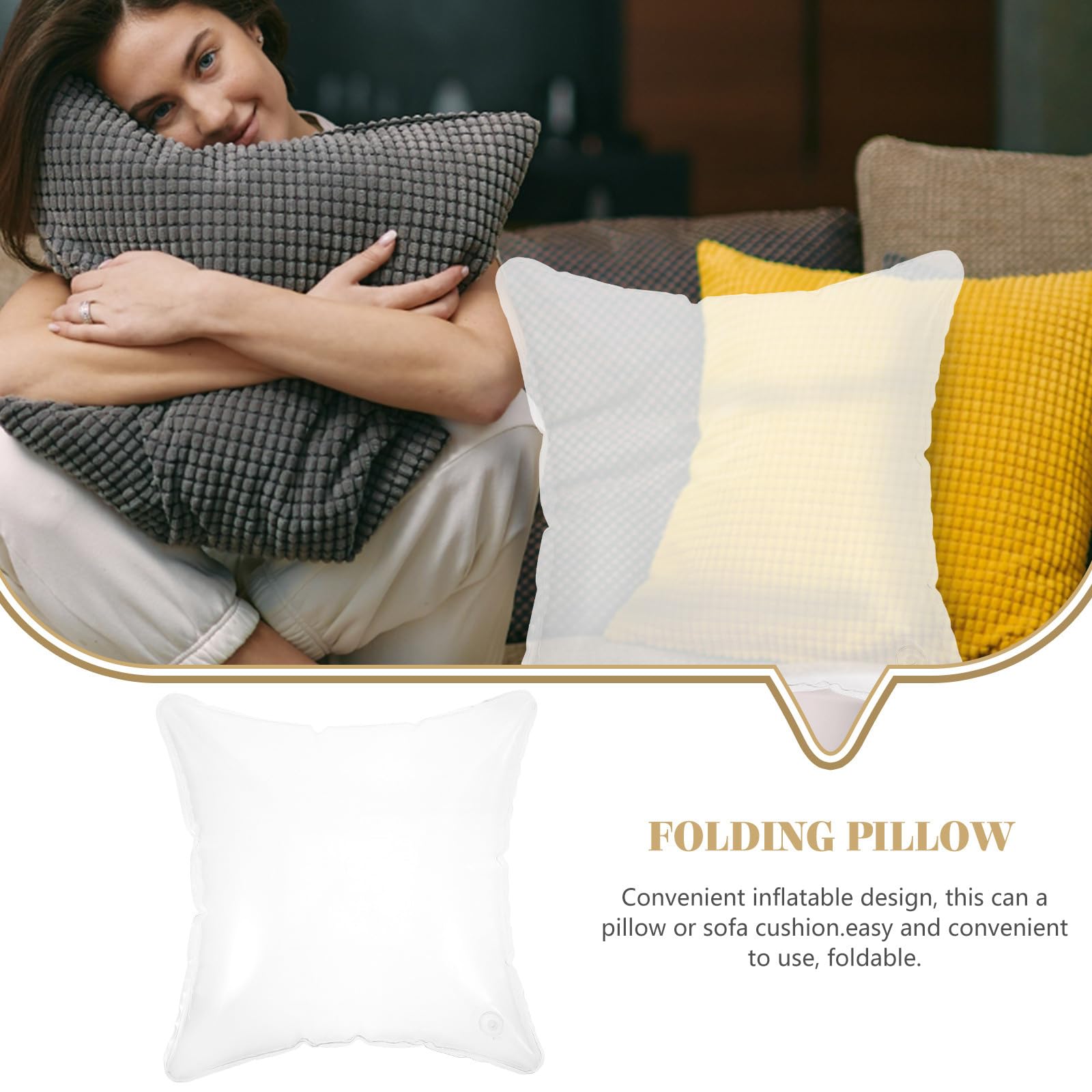 Coussin et Camping PVC en Transparent Gonflable Confortable à Facile Gonfler, Activités en Plein Air