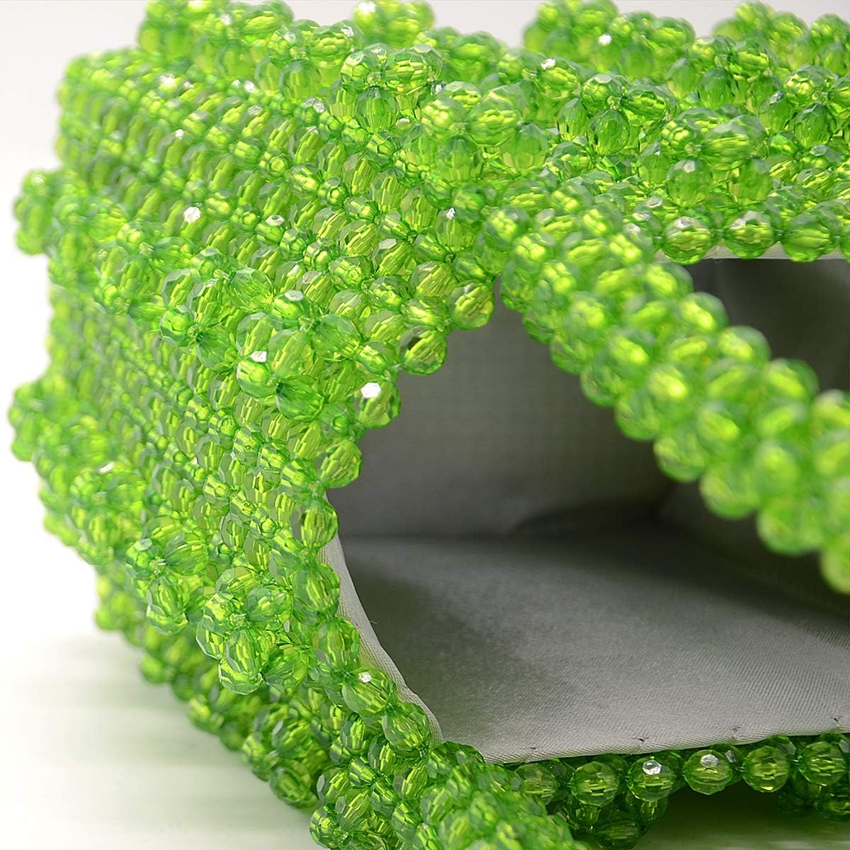 Miuco Womens Beaded Handbags Handmade Weave Crystal Pearl Tote Bags - Image 3