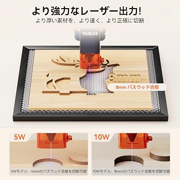 WAINLUX X2 5W Laser Engraving Machine, Mini Laser Engraving Machine, Compatible with Windows/Mac, iOS/Android Connection, App Operation, Continuous Usage Life Over 10,000 Hours, DIY Gift, Suitable for