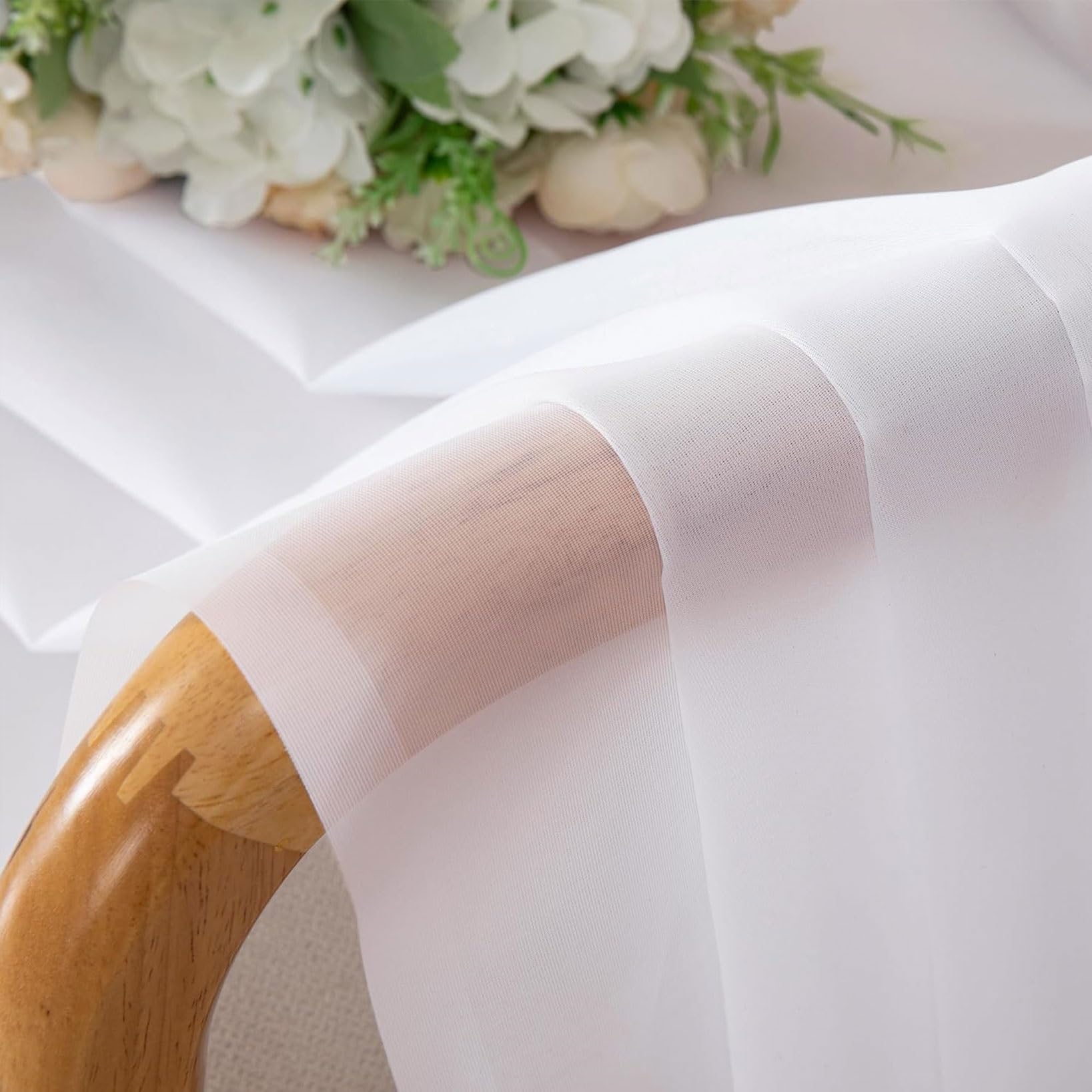 Nowoczesne przezroczyste zasłony 50 x 155 cm z kieszenią na pręt, eleganckie białe firanki okienne z woalu do salonu, sypialni, pokoju dziecięcego, stylowa dekoracja domu, miękkie filtrowanie światła