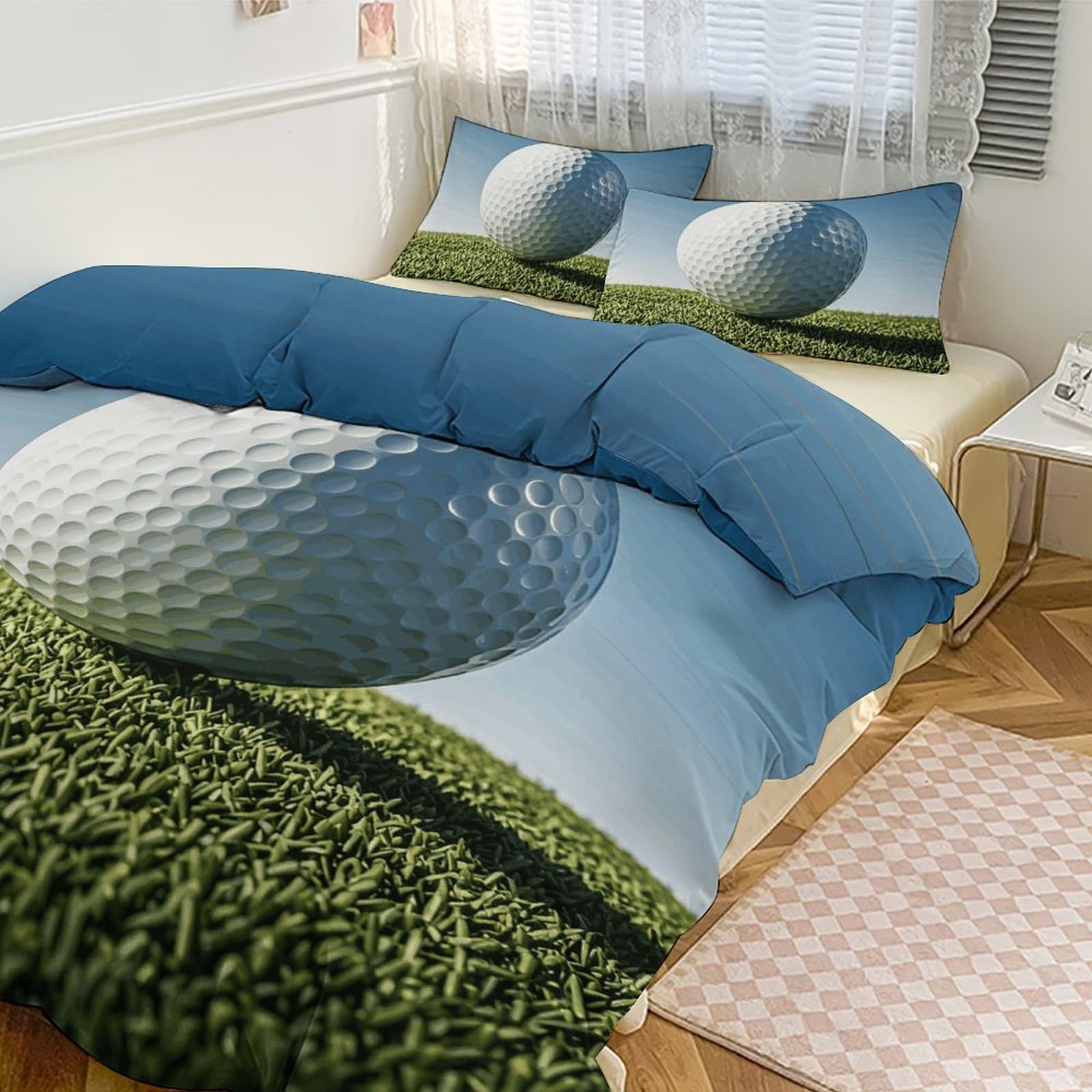 Parure de lit couette golf 3 pièces avec taies d'oreiller pour la maison et l'hôtel 218x178 cm
