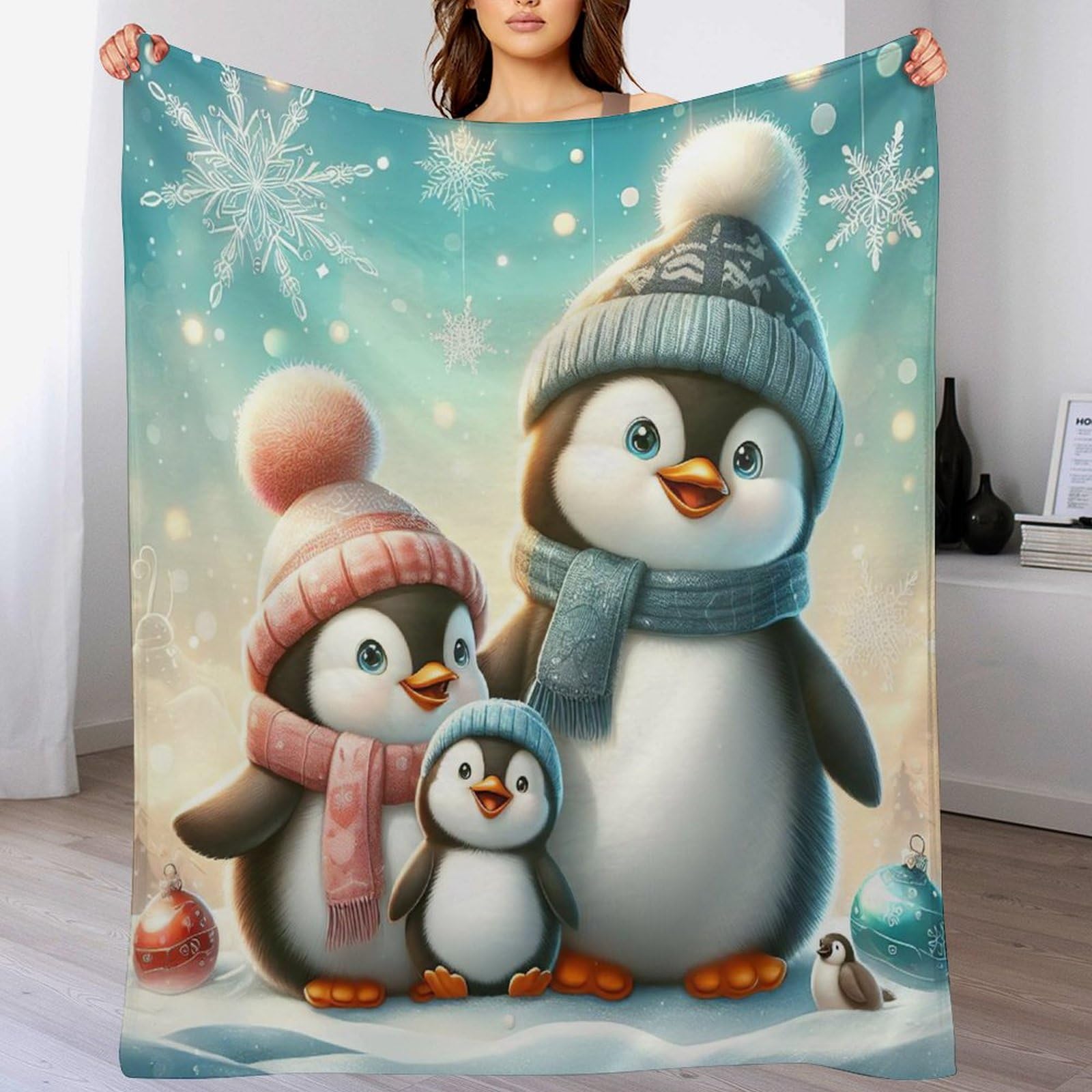 Couverture douce pingouin pour offrir un câlin de chaleur à vos proches