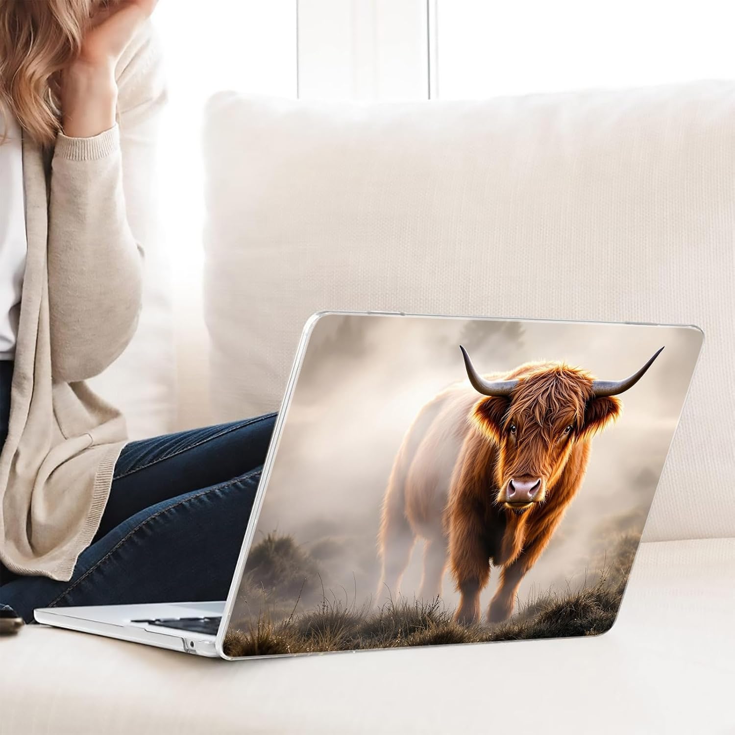 Compatible with MacBook Neo 13-inch, Hard Shell Case with Keyboard Cover and Screen Protector (A3404 A18 Pro chip, 2026 Release) - Highland Cow MC21597