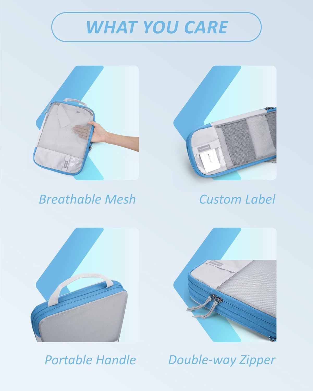 BAGSMART 6 Set /4 Set/2 Set Compression Packing Cubes for Travel, Lightweight Luggage Organizer Bags, Durable Space Saver Bags Travel Essentials - Image 5