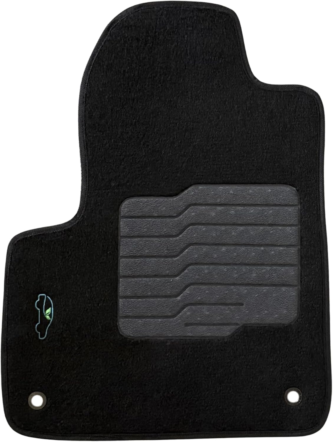 ecoMats Carpet Floor Mats for 2014 to 2023 Jeep Cherokee, with Non-Slip Driveer Heel Pad and Safety Holes for Pins, Front and Rear, Black (Not for Grand Cherokee)