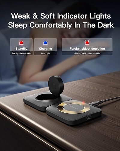 Miniatura 7 de Estación de carga inalámbrica 2 en 1 magnética desmontable, cargador magnético inalámbrico para Apple, compatible con iPhone 15141312, Airpods