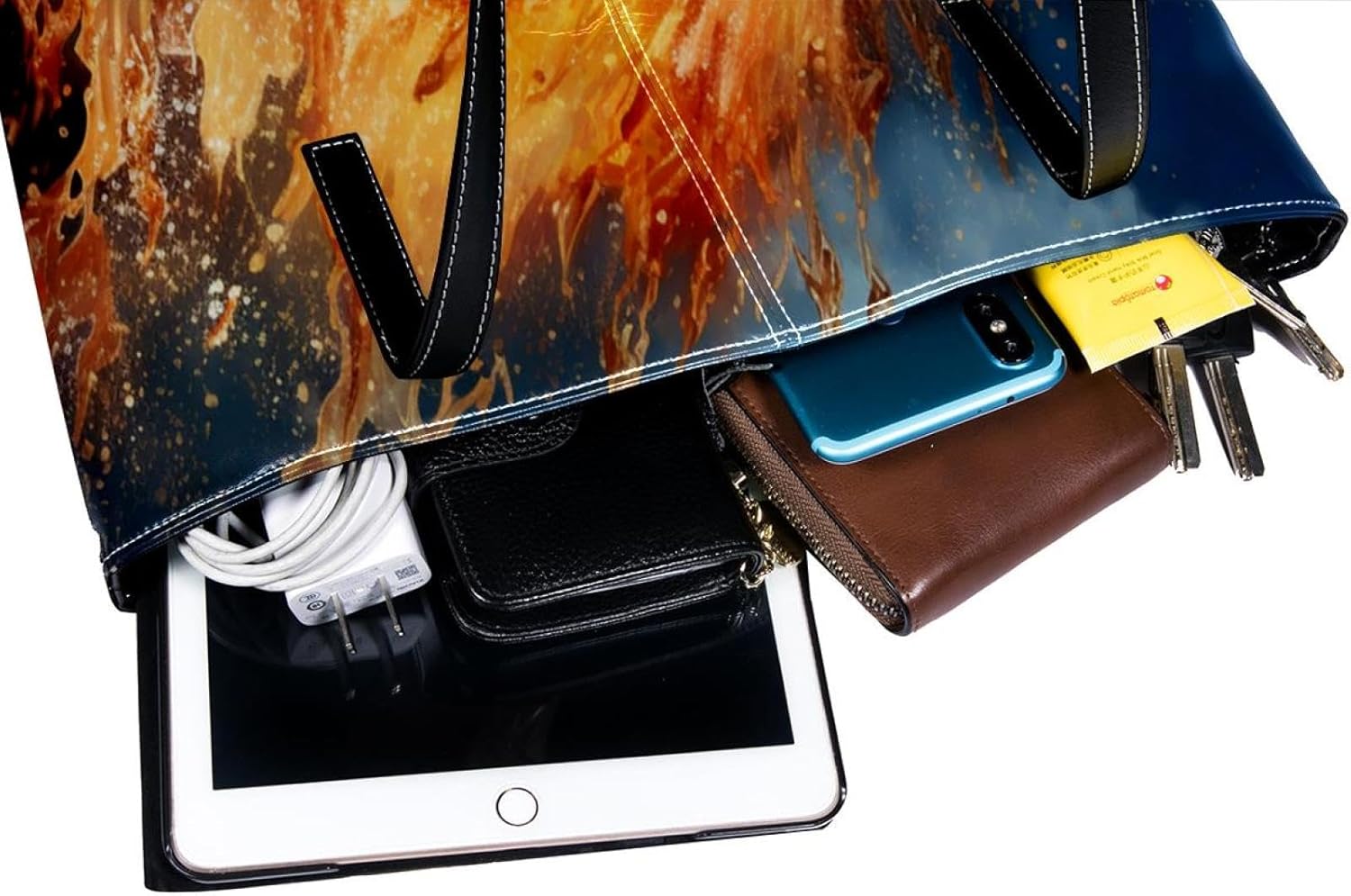 [YTYVAGT] 女性用財布、トートバッグ美学、レディーストートハンドバッグ,火と水の野球