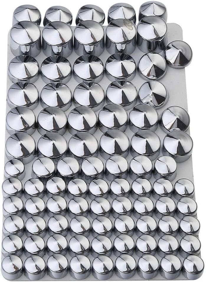 ABS 83PCS Chrome Bolt Topper Cap Cover Fits Twin 83 Pcs A8PCBTCCFHTCRKF909406