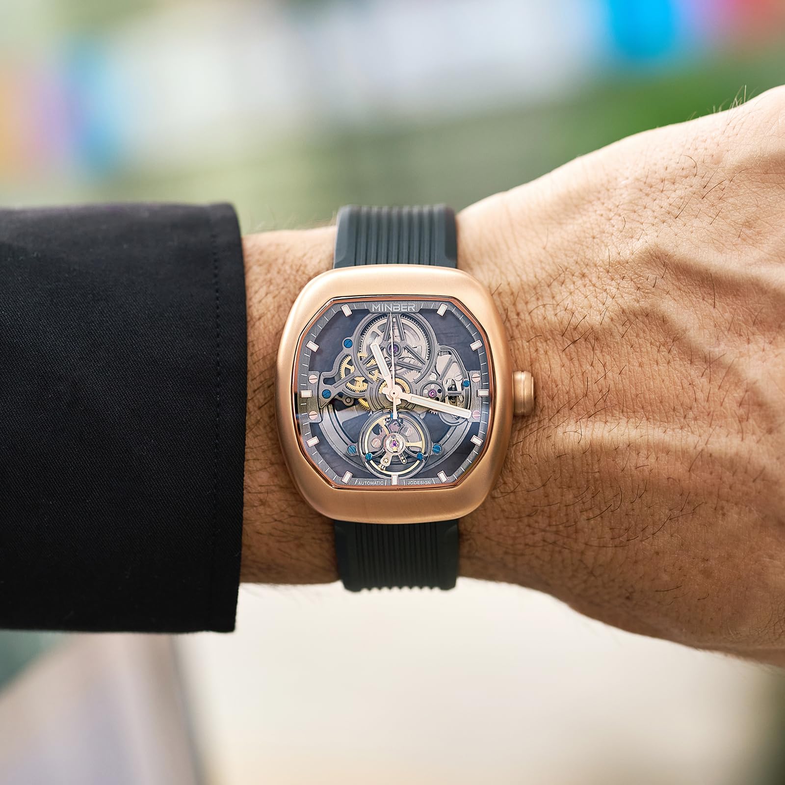 Zegarek dla mężczyzn, 42 mm automatyczny męski zegarek ze stali nierdzewnej, wodoodporny 5 ATM, świecąca tarcza, codzienny zegarek biznesowy