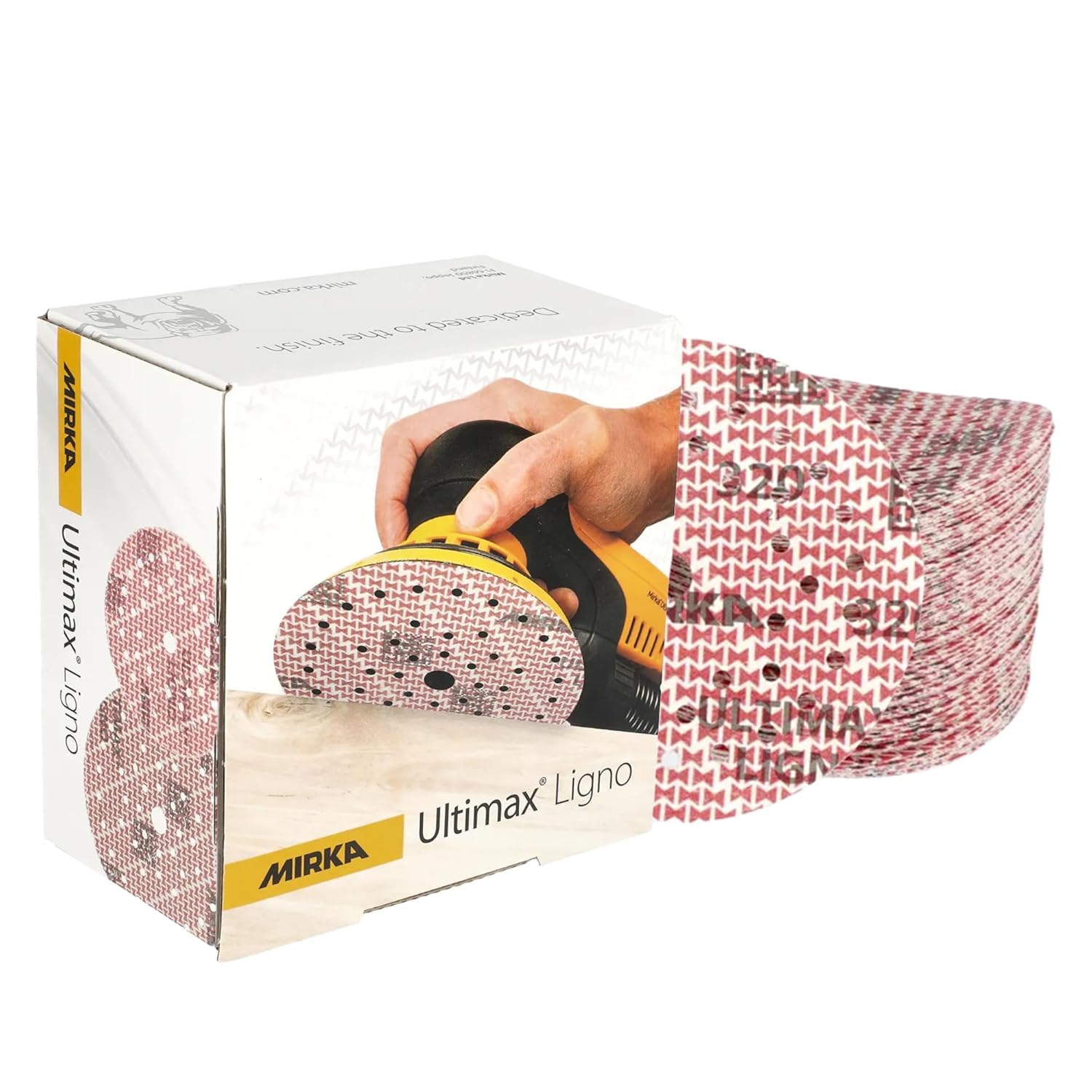 Mirka Ultimax Ligno Sanding Discs 6 inches - Grit 40 Hook and Loop Sandpaper Sheets for Standard 6" Orbital Sanders, High-Performance Abrasive Pads for Woodworking Softwood and Hardwood (50 Pack)