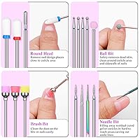 Vista 3 de Chumia Juego de 47 brocas de uñas de 3/32 pulgadas de diamante eléctrico de cerámica de gel acrílico, suministros de manicura, cutícula de carburo