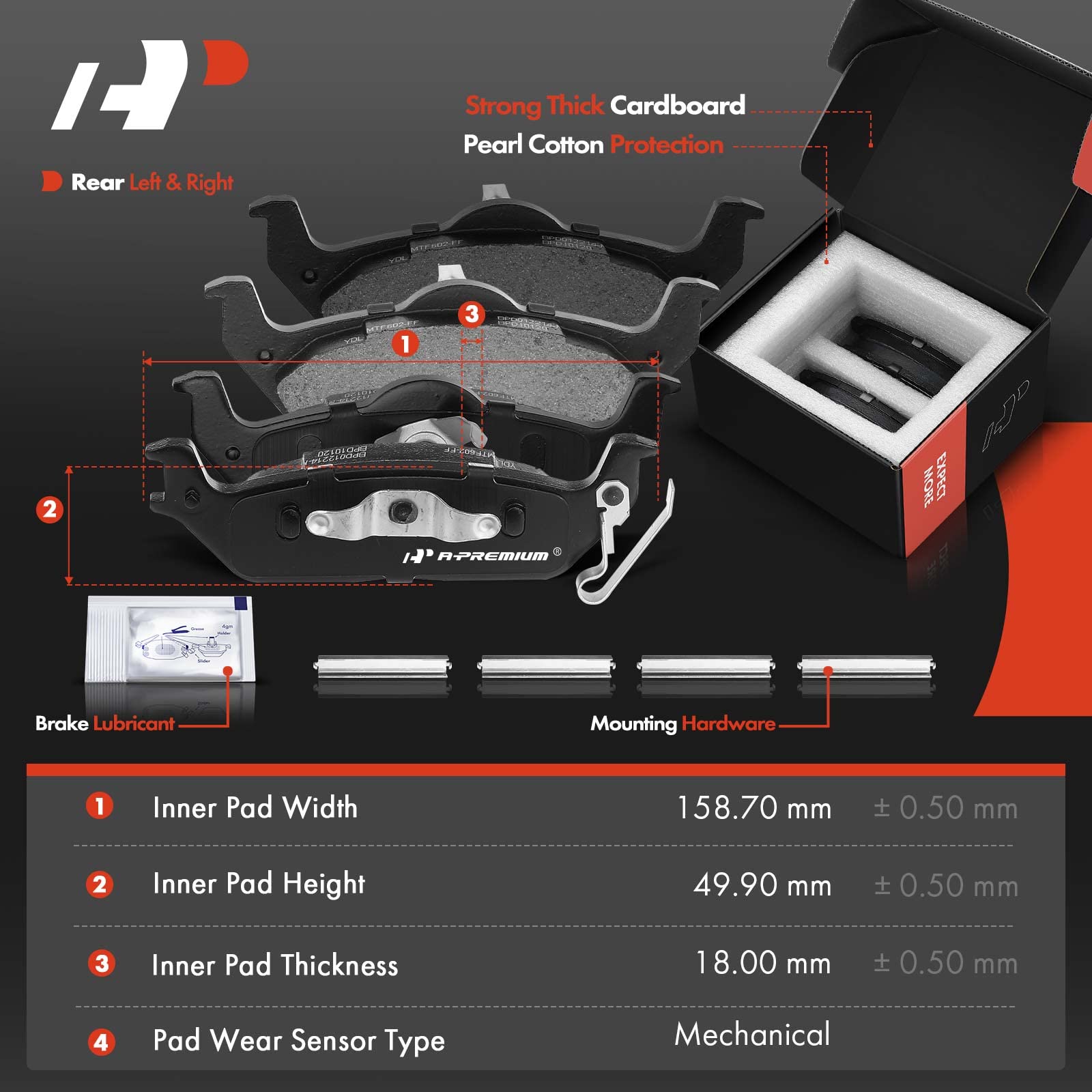 A-Premium Front and Rear Vented Disc Brake Rotors + Ceramic Pads Kit Compatible with Select Ford and Lincoln Models - For F-150 2004-2008, Mark LT 2006-2008, 12-PC Set