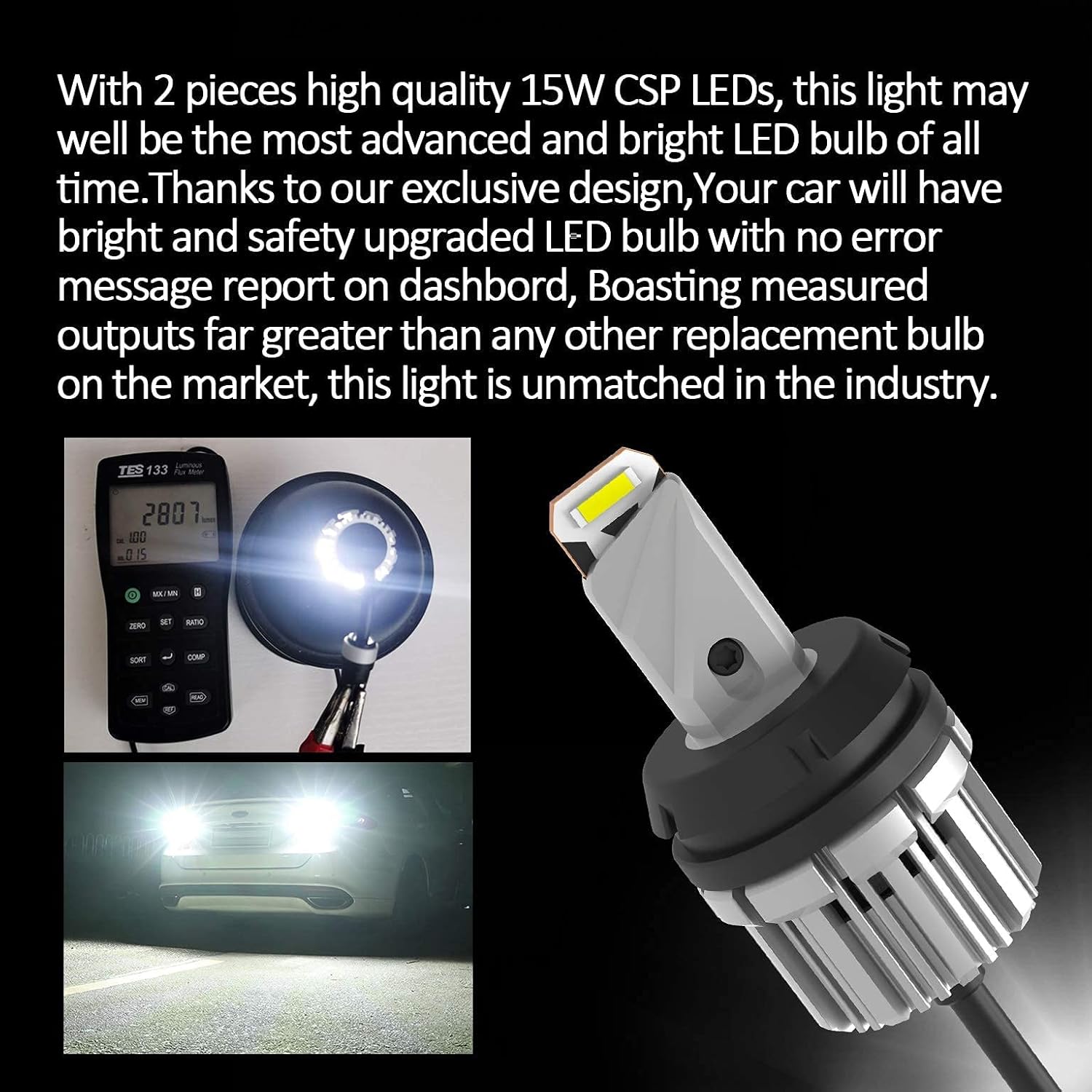 D-Lumina LED License Plate Light Assembly for Chevy Silverado GMC Sierra 1500 2500 3500 Suburban Tahoe Cadilla Escalade, Include 3157 3156 LED Backup Reverse Light Bulbs, 5600 Lumen 21W 2-SMD CSP Chip