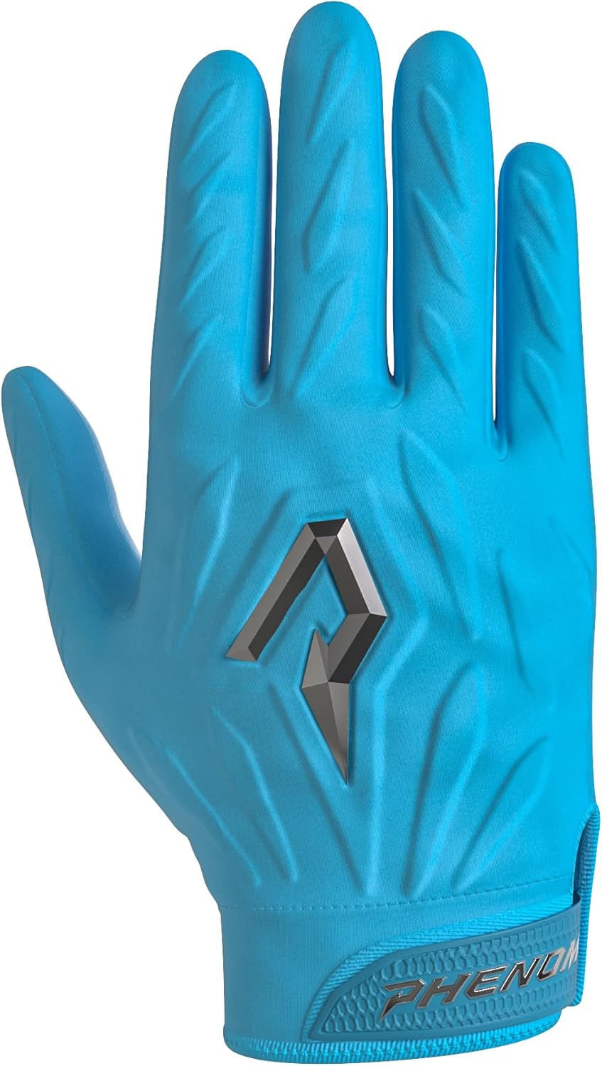 Phenom Elite Quantum Fierce Padded Football Gloves – Team Color | Lightweight, Protective Receiver Gloves for Kids