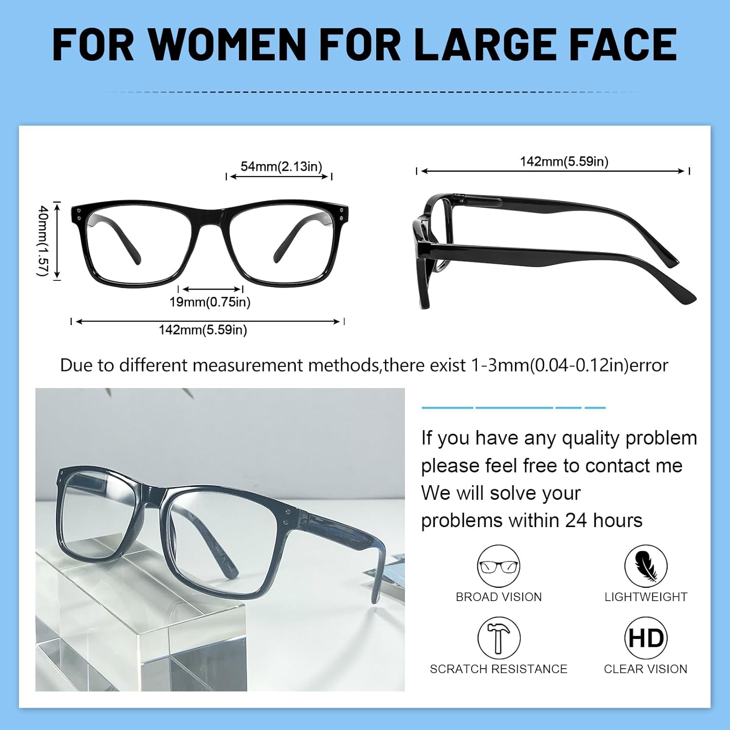 OCCI CHIARI Reading Glasses Men Fashion Rectangle Readers(1.0 1.25 1.5 1.75 2.0 2.25 2.5 2.75 3.0 3.5 4.0 5.0 6.0) - Image 5