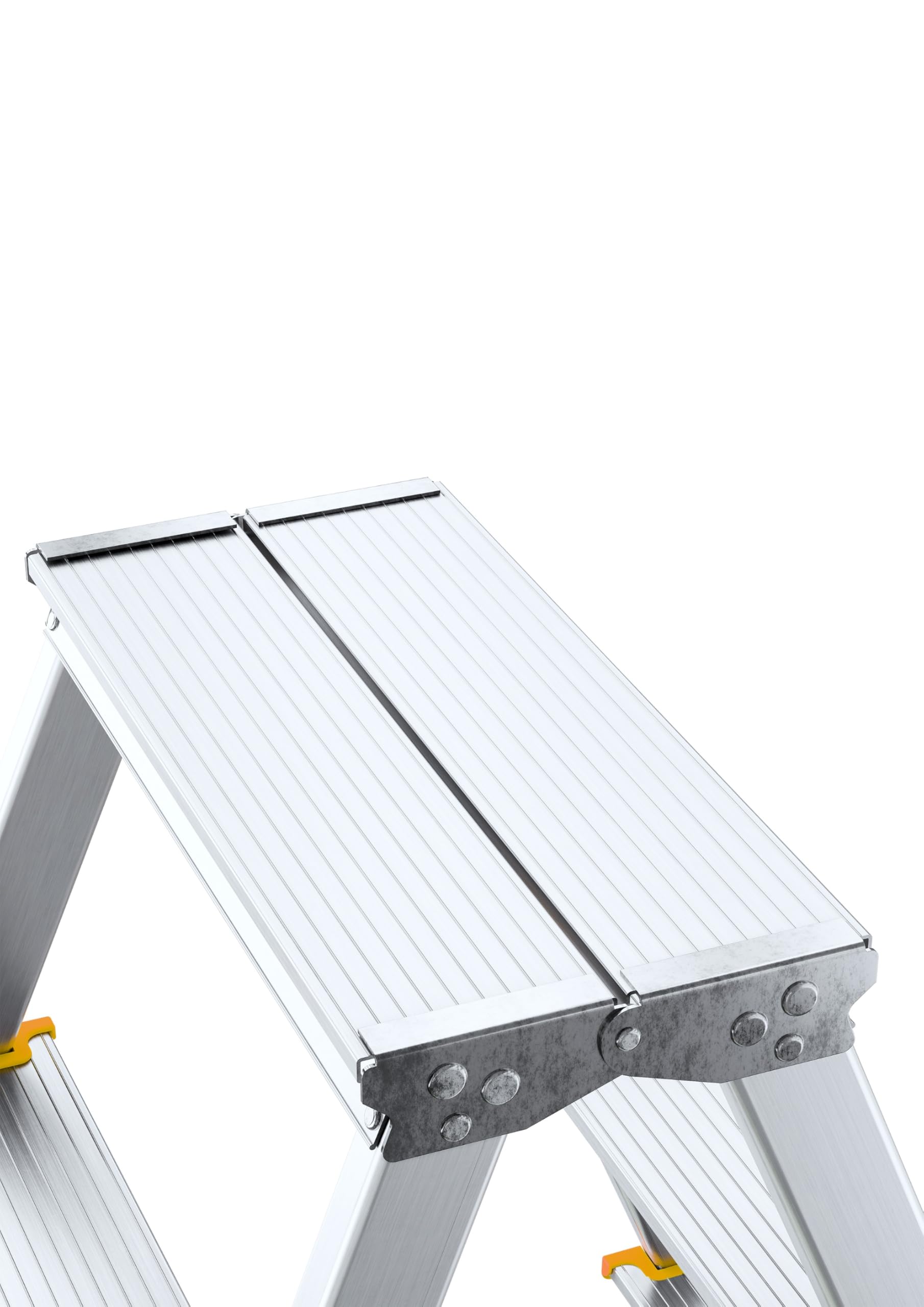 Drabest ESCALERAS Serie Pro Escalera Doméstica de Aluminio de Doble Cara de 2x5 Peldaños 150kg - Escalera de Tijera de Aluminio - Escaleras Multiusos - Escalera de Tijera Plegable - 46x110x16cm