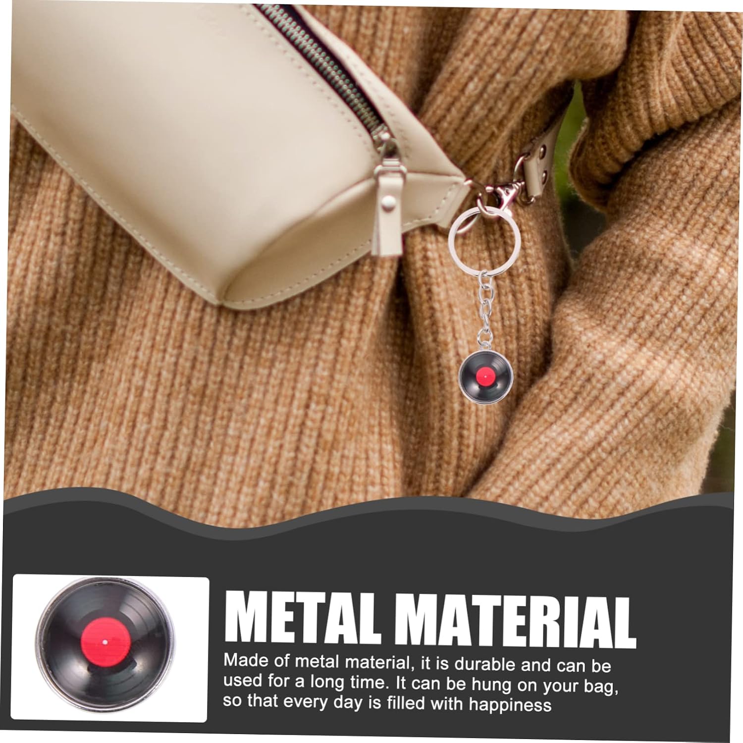 WRITWAA 20Pcs Vinyl Record Keychain Set: Metal Key Rings for Men and Women, Music Accessories, Unique Gift for Music Lovers
