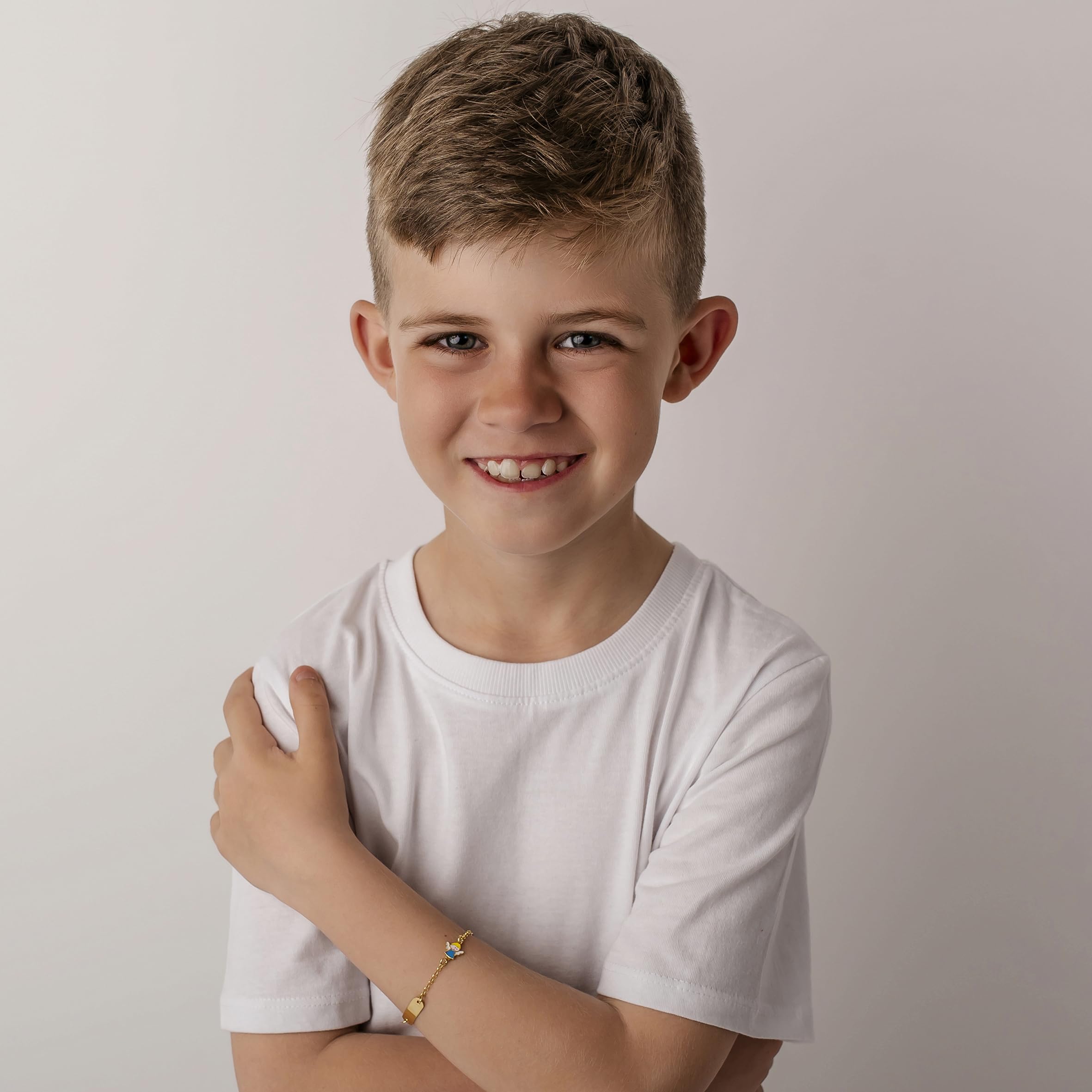 Sakrami Pulsera Bebé Plata de Ley 925 Placa con Nombre Personalizada y Ángel Esmaltado Azul Colección Niños + Caja de Regalo Personalizada - Pulsera de Nacimiento, Comunión o Bautizo