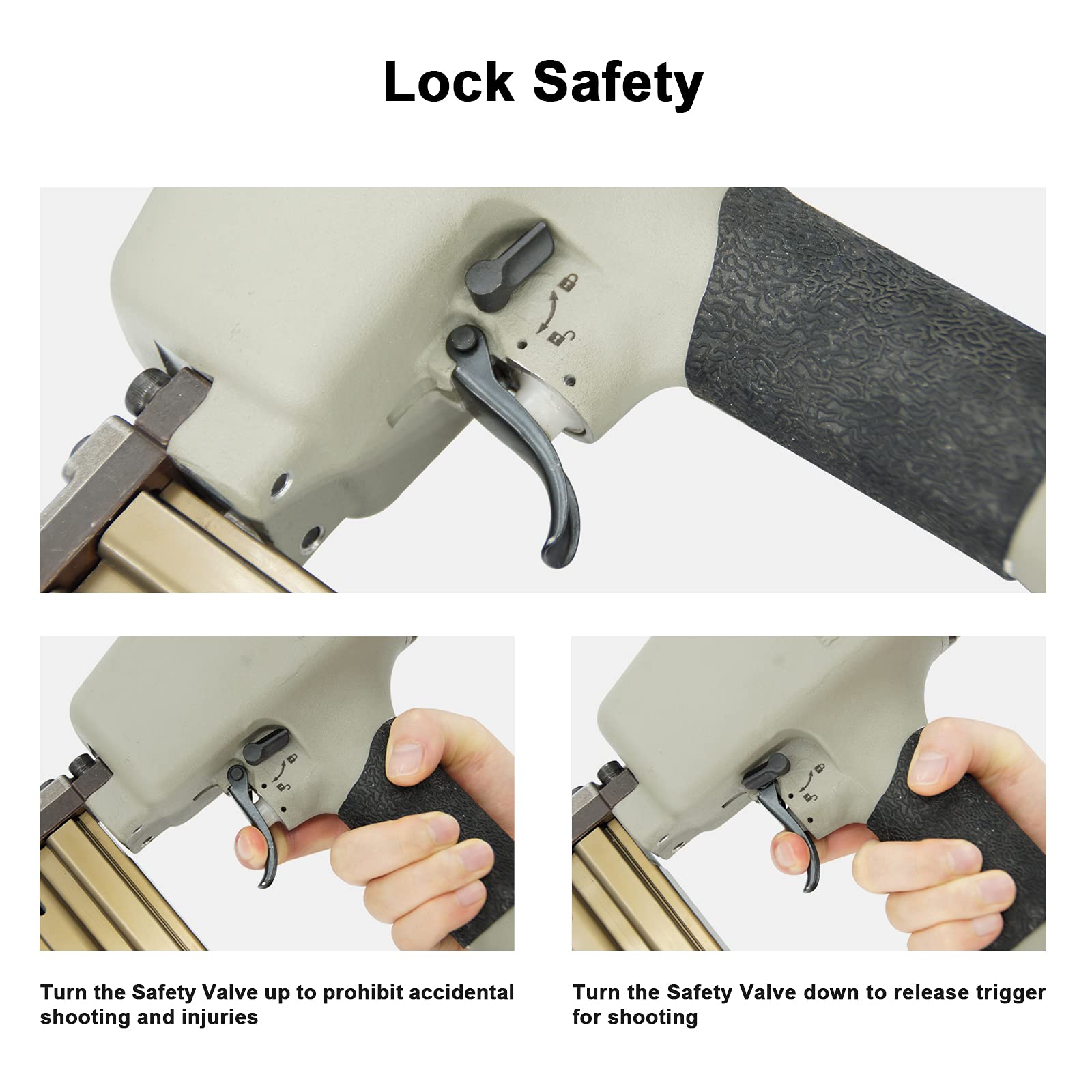 Woodpecker ST38H Chiodatrice per calcestruzzo resistente calibro 14 con museruola magnetica, chiodi a T da 18 a 38 mm, chiodatrice pneumatica a T con sicurezza, per chiodatura in calcestruzzo,