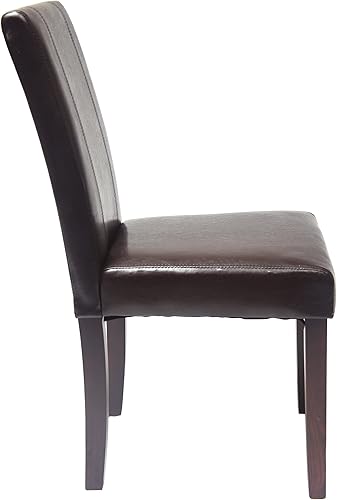 Miniatura 6 de Roundhill Furniture C020BR Urban Style Solid Wood Leatherette Padded Parson Chair, Brown, Set of 2 Marrón,Negro -,Blanco sucio,Rojo -