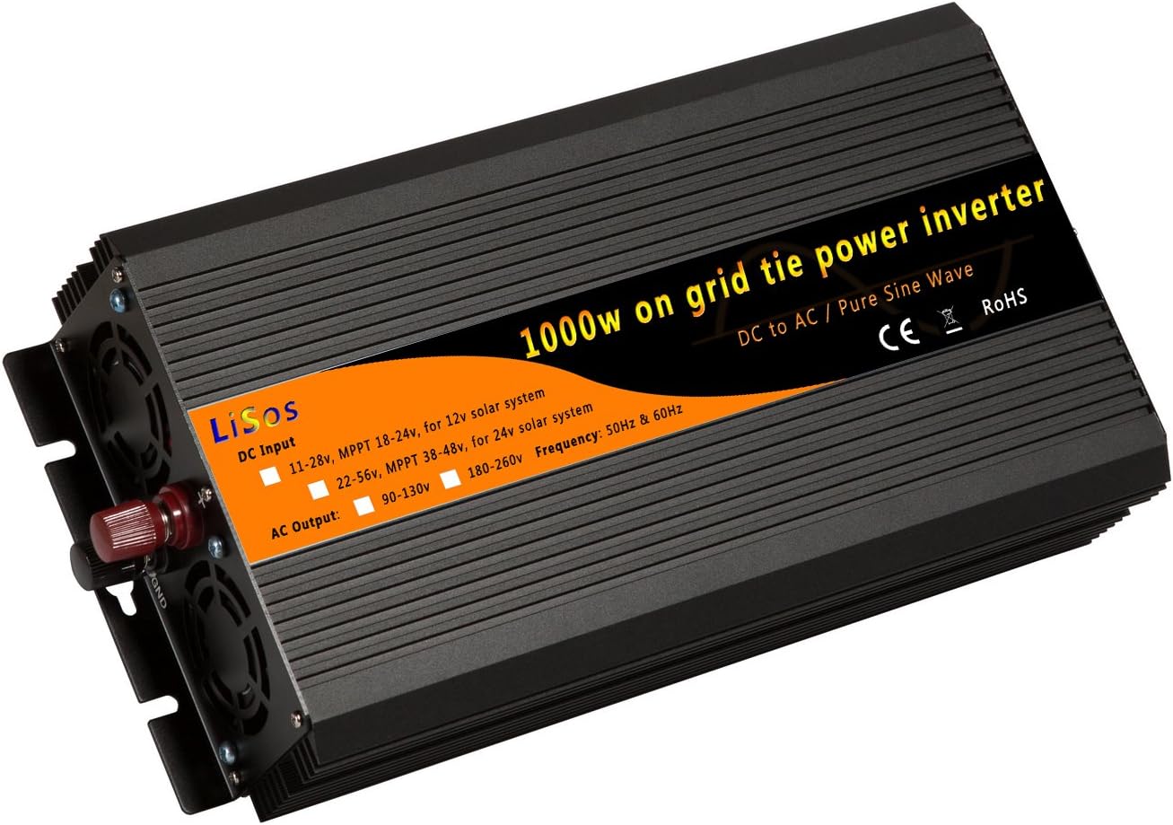 1000w on Grid Tie Pure Sine Wave Power Inverter DC11-28v to AC90-130v black