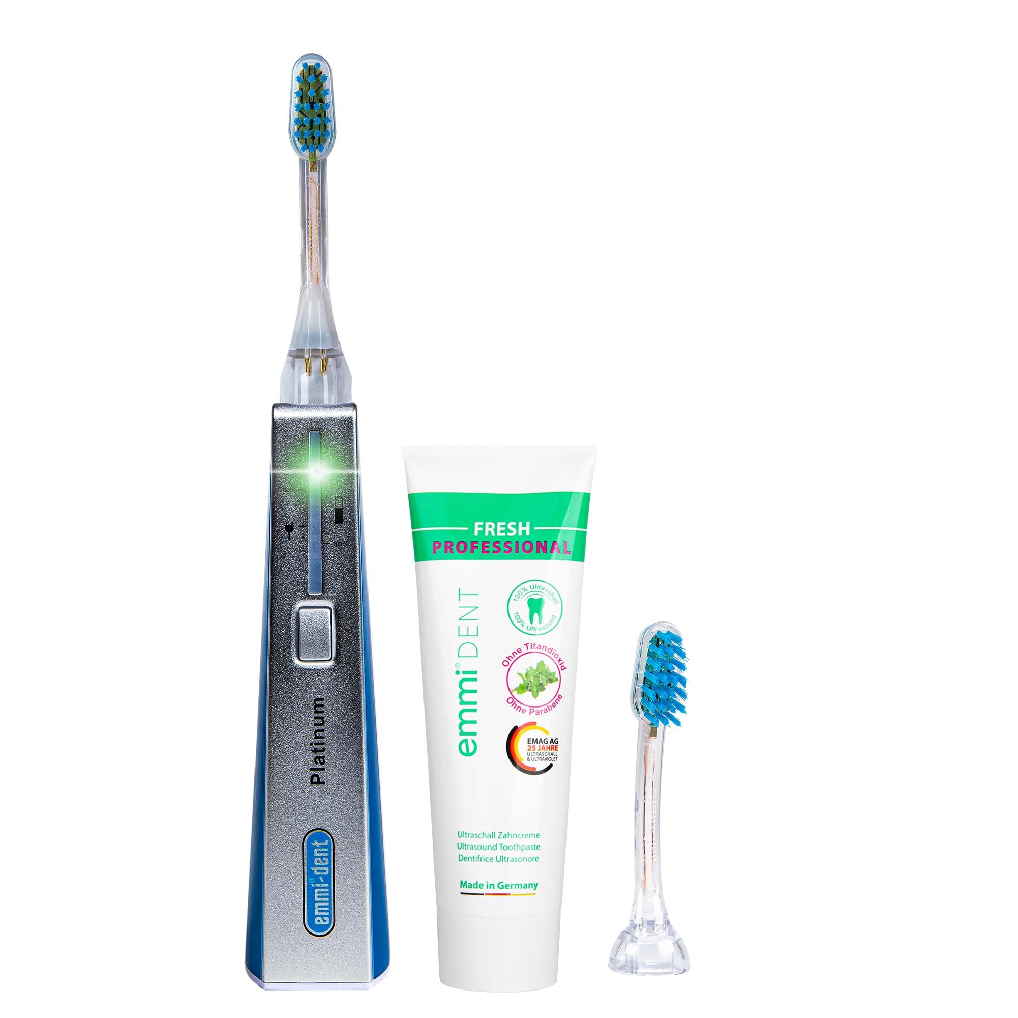 mini bidone per carica toothbrush emmi-dent blu con 15 giorni batteria