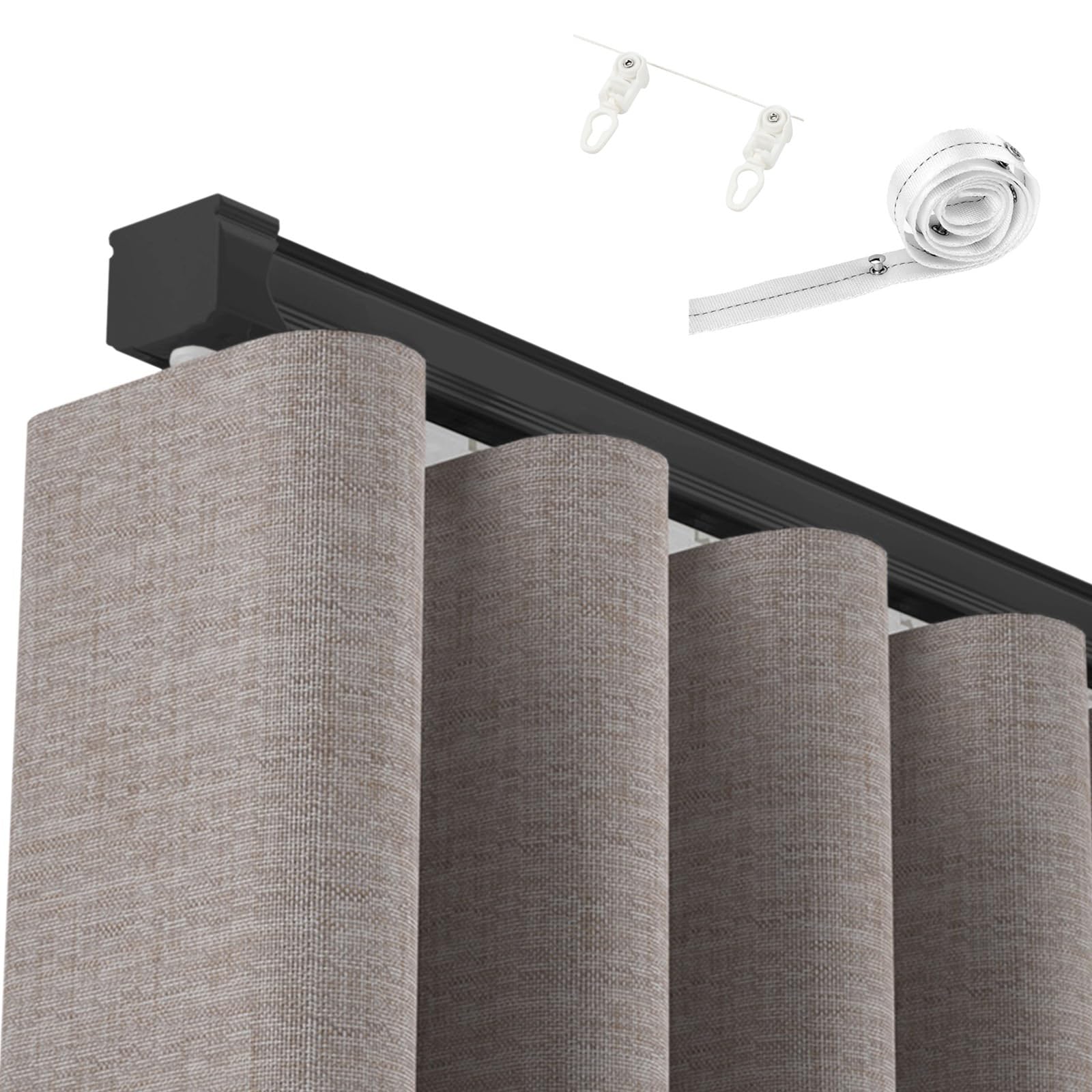Tringle à rideaux robuste en aluminium de 100 à 400 cm | Montage au plafond, installation facile | Idéal pour les cloisons de séparation et les solutions d'intérieur polyvalentes