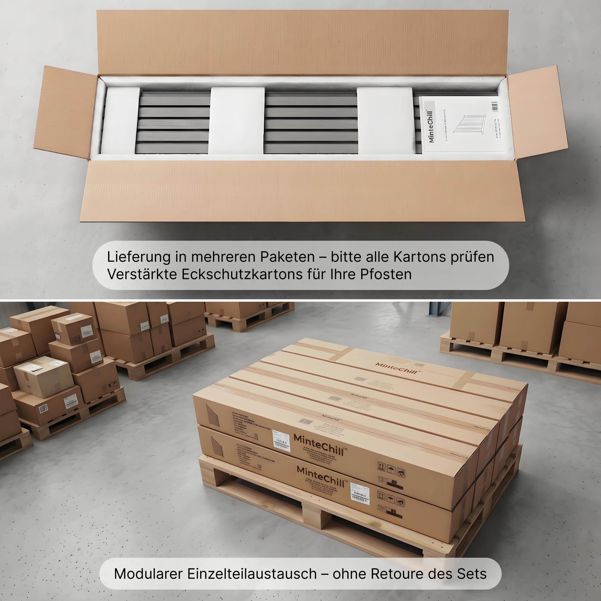WPC Sichtschutzzaun Komplettset Anthrazit – Gartenzaun mit robusten 10x10 cm WPC Pfosten, Lamellenzaun, Windschutz, B 186-538 x H 185 cm (1-3 Einheiten)