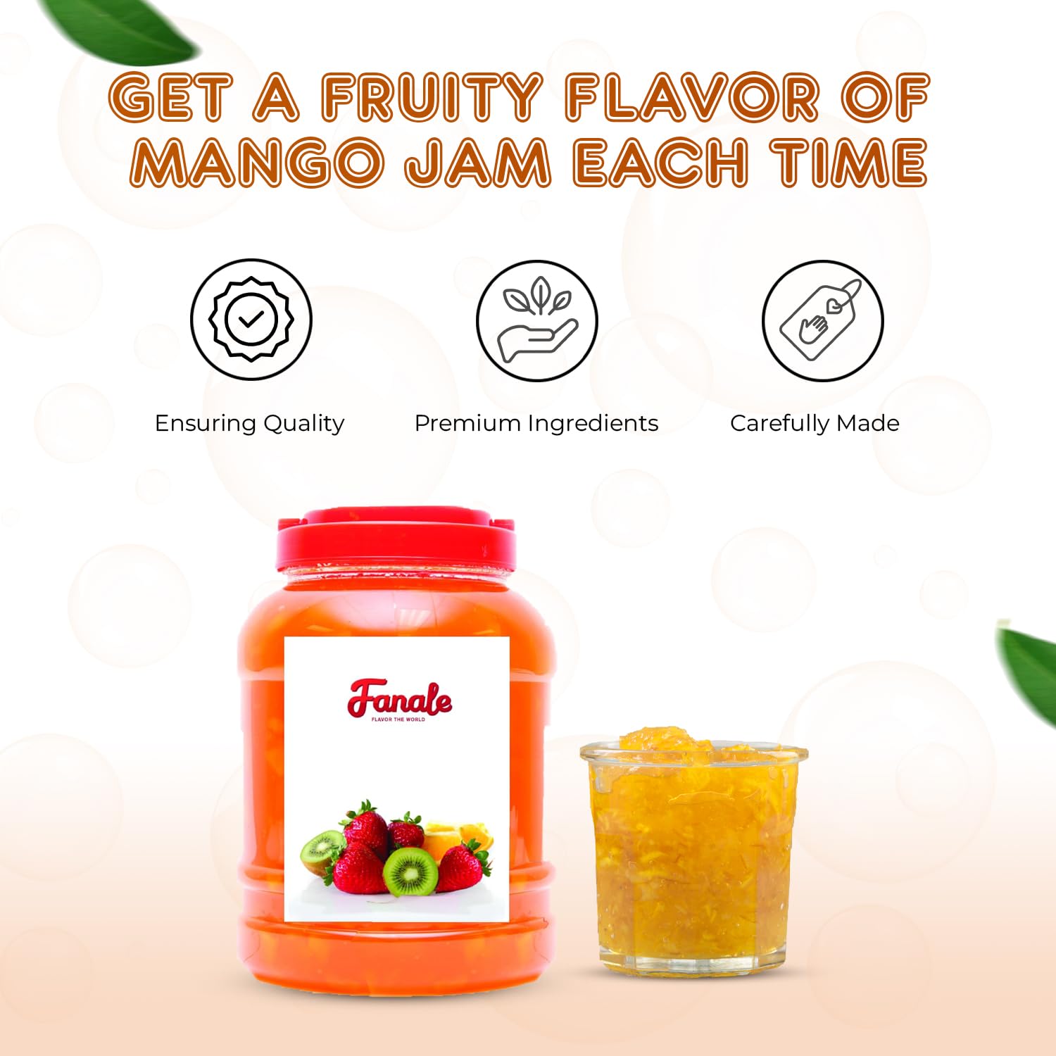 Fanale Premium Flavoring Jam for Bubble Tea | Mango Flavor Fruit Jam | for Boba Tea, Smoothie Paste, Slushes, Desserts | 10 pound | JAM003